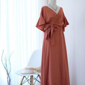 Copper Wrap bridesmaid dress